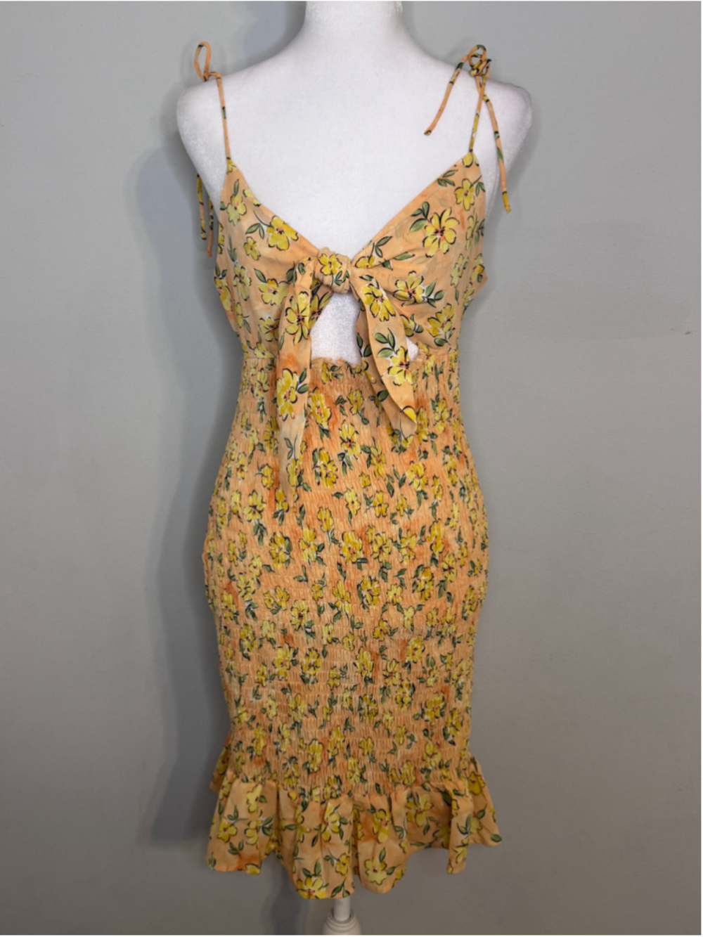 Women's Pink Lily Floral Midi Dress Size M Orange/pink